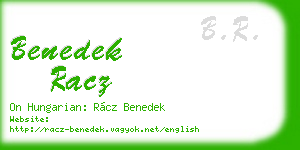 benedek racz business card